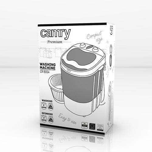 Mini masina de spalat rufe Adler AD 8055, capacitate 3kg, ideala pentru calatorii, camping sau vacanta, alb