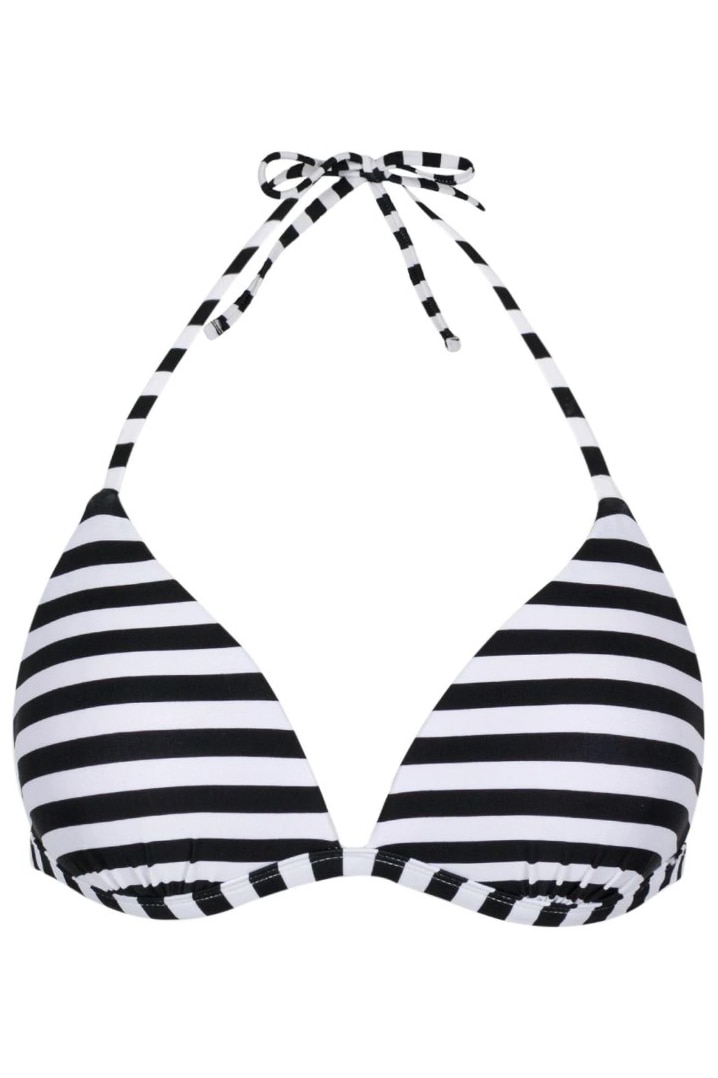 Sutien de baie, Zola, model cu dungi, Alb / Negru