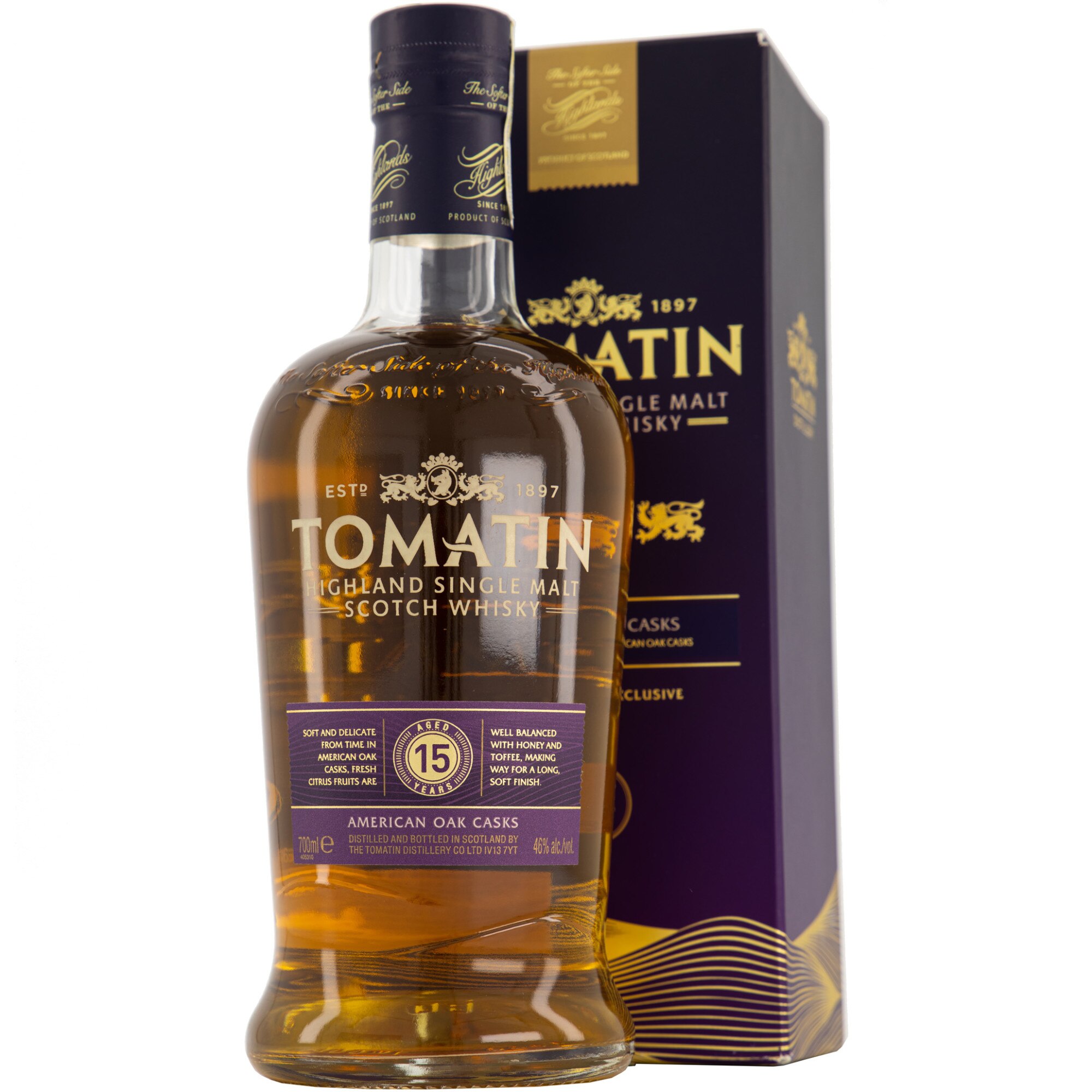 Whisky Tomatin 15YO Travel Retail Label, 46%, 0.7 l