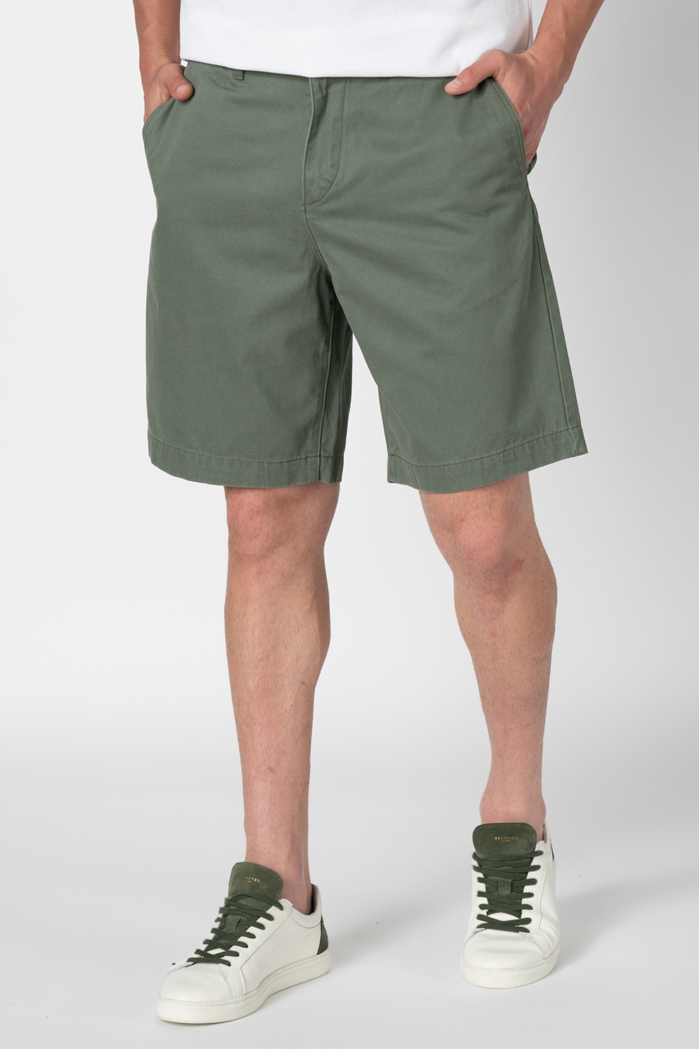 Lacoste, Bermude chino regular fit, Verde feriga