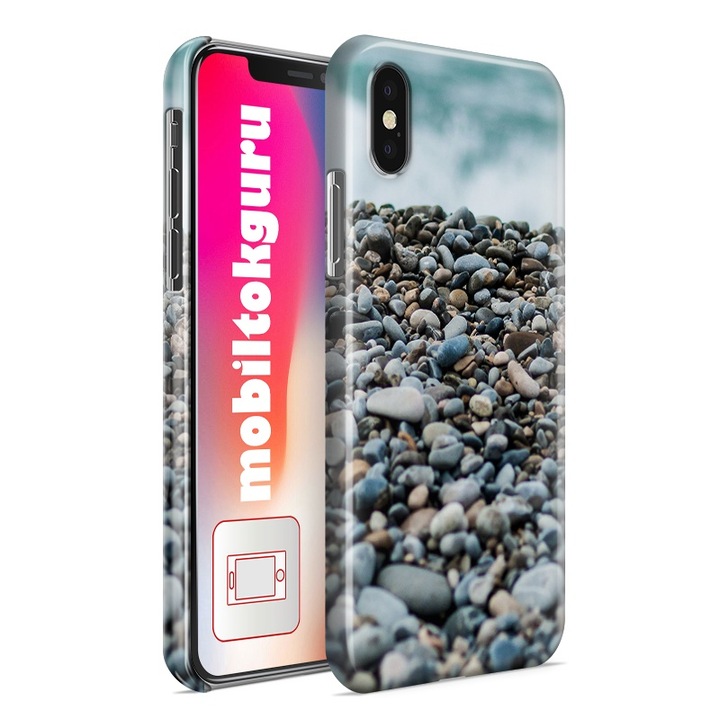 Színes kavicsok vízparton mintás iPhone 5s telefontok tok hátlap 1