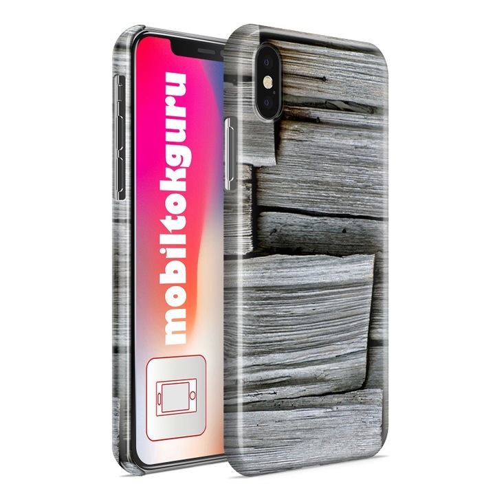 Sötétszürke fa mintás iPhone 5s telefontok tok hátlap 2