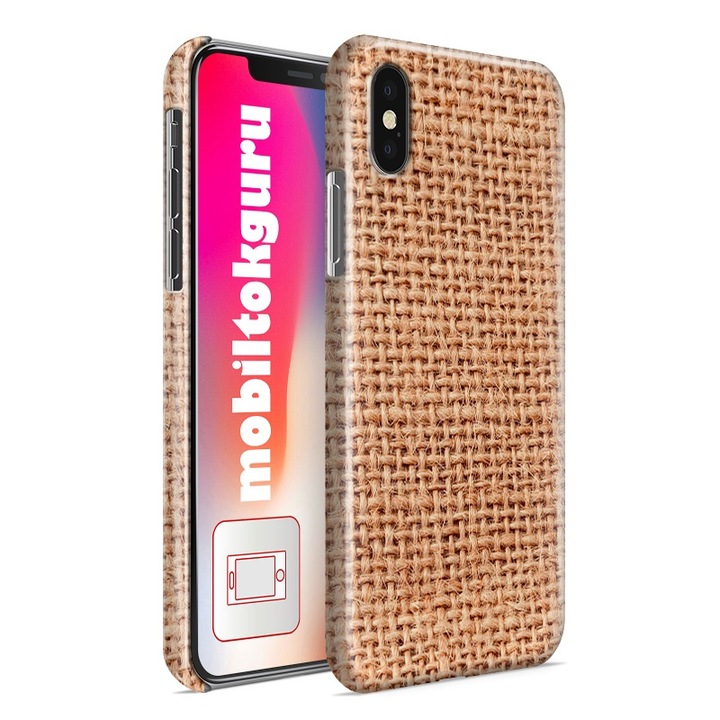 Barna Juta szövet mintás iPhone 5s telefontok tok hátlap 1