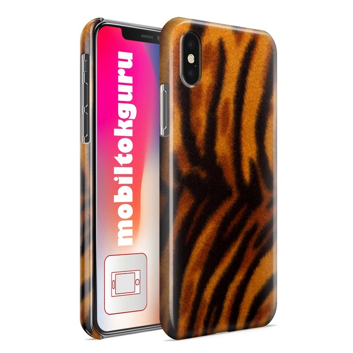 Tigriscsíkos szövet mintás iPhone 5s telefontok tok hátlap 1