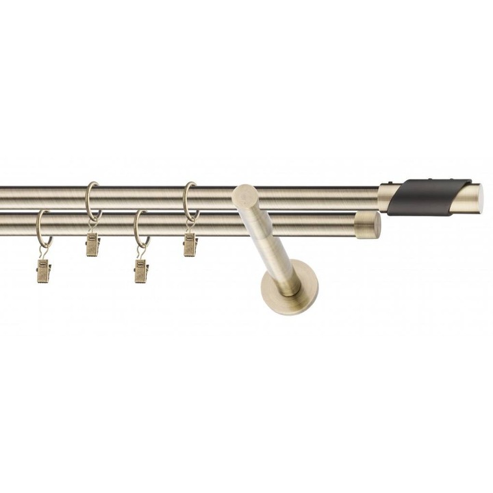 Galerie metalica Paris dubla moderna 19mm x 1.6m, antique brass (auriu antic)