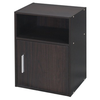 Raft tip noptiera din lemn cu usa,maro inchis Raft tip noptiera din lemn cu usa,maro inchis