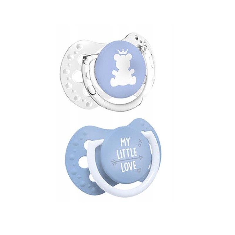 Set 2 suzete dinamice din silicon Lovi My little love 22/847AL, Albastru 0-2 luni