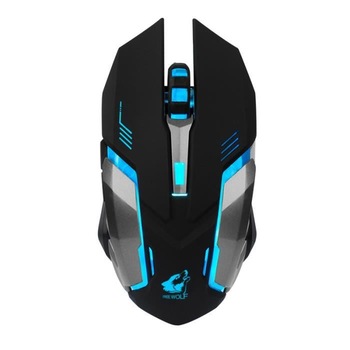 Mouse gaming wireless Free Wolf, Iluminare LED, 4000 dpi, Negru Mouse gaming wireless Free Wolf, Iluminare LED, 4000 dpi, Negru