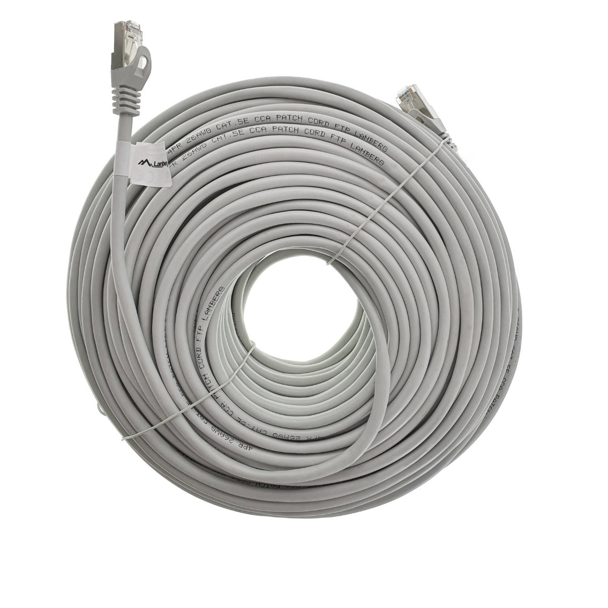 Cablu ecranat FTP, Lanberg 42813, cat.5e, mufat 2xRJ45, lungime 50m, AWG 26, 100 MHz, de legatura retea, ethernet, gri