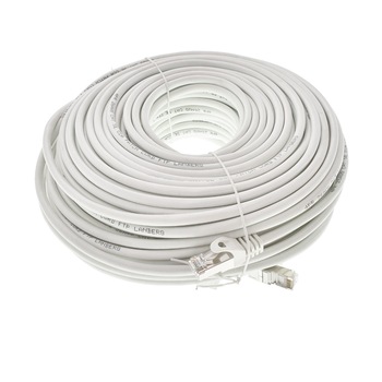 Cablu ecranat FTP, Lanberg 42819, cat.5e, mufat 2xRJ45, lungime 50m, AWG 26, 100 MHz, de legatura retea, ethernet, alb Cablu ecranat FTP, Lanberg 42819, cat.5e, mufat 2xRJ45, lungime 50m, AWG 26, 100 MHz, de legatura retea, ethernet, alb