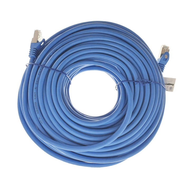 Lanberg PCF6-10CC FTP Cat6 RJ45 Patch kábel 30m - Kék (PCF6-10CC-3000-B)