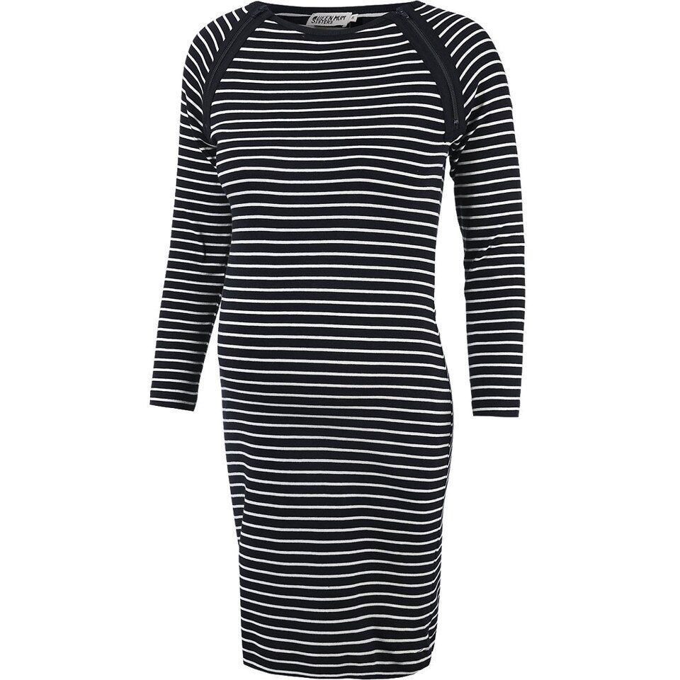 Rochie gravide Queen Mum, bleumarin/alb, marimea L