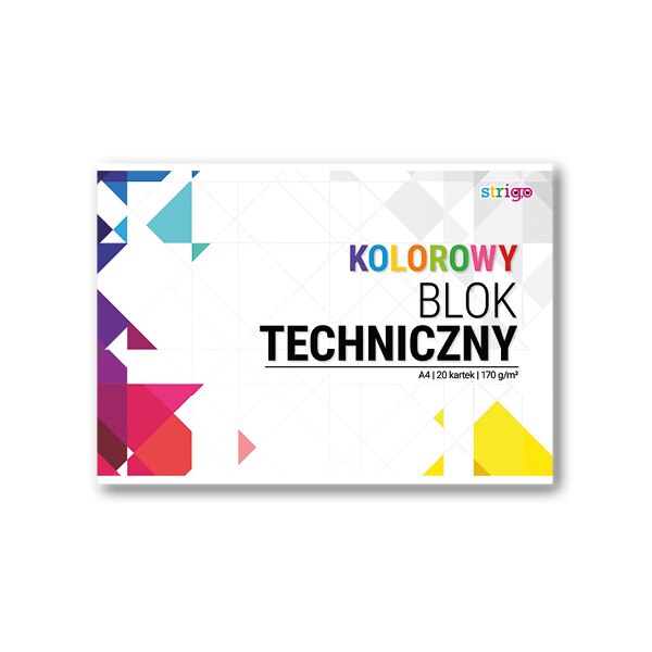 Bloc tehnic A4, Strigo, Multicolor, 170 g