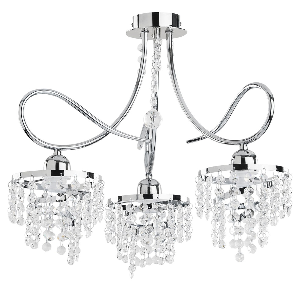 Lustra Diana sticla precum cristalul cu 3 brate E27 x max 60W L495mm x H420mm