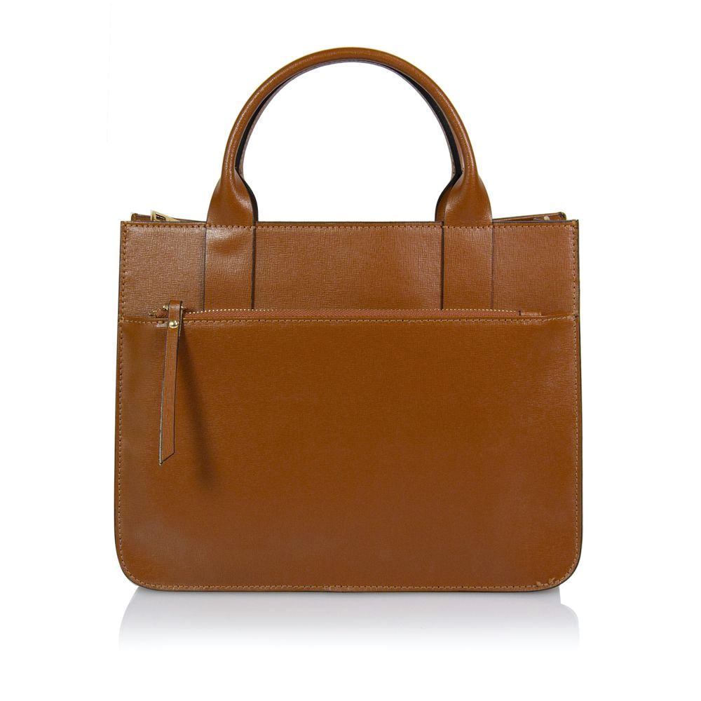 Geanta de mana, Emilio Masi, din piele naturala, 66C028A,coniac