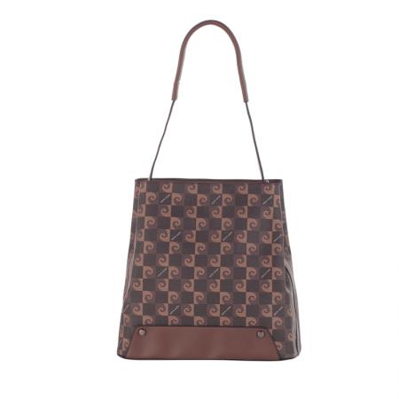 Geanta Pierre Cardin ,PCL9397N, Piele ecologica, maro cu imprimeu