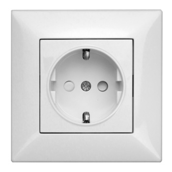 Priza cu PE si cu protectie pentru copii, Schrack, conexiune elastica, alb Priza cu PE si cu protectie pentru copii, Schrack, conexiune elastica, alb