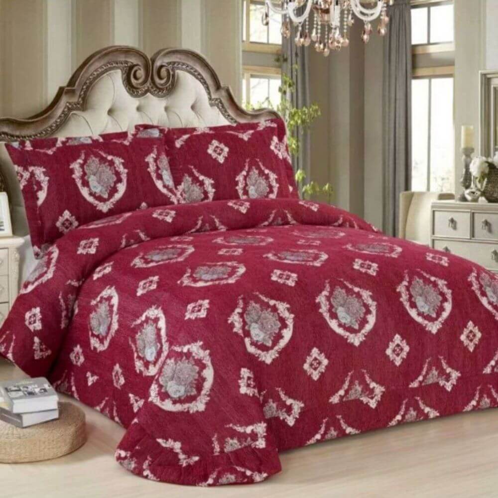 Set Cuvertura de Pat Satin + 2 Fete de Perna, Pat 2 Persoane, CCS-21