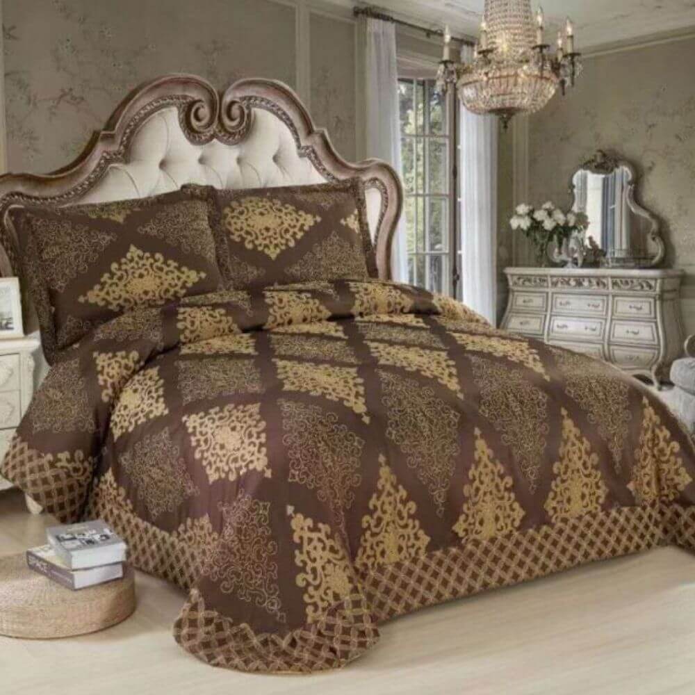 Set Cuvertura de Pat Satin + 2 Fete de Perna, Pat 2 Persoane, CCS-24