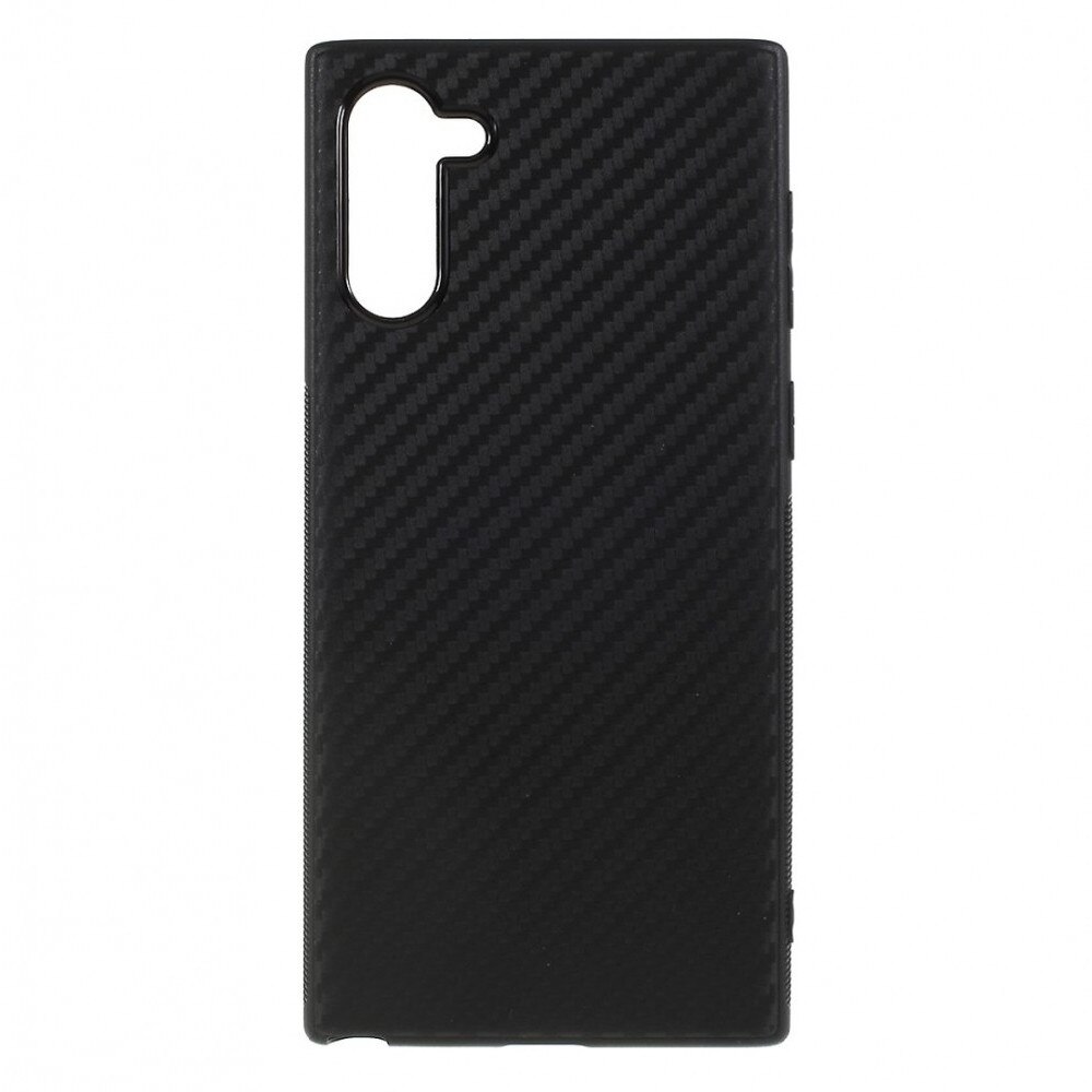 Capac de protectie Carbon Case pentru Samsung Galaxy Note 10, textura carbon, negru