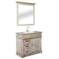 dulap baie szel-mob ornamentat cu 3 sertare pe sine metalice si 1 usa  oglinda culoare top brun culoare corp maro dublu color 100 lemn masiv imagen 10_0_
0