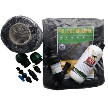 Pachet coloana irigare prin picurare pentru 200 m cu folie de mulcire si fertilizant Pachet coloana irigare prin picurare pentru 200 m cu folie de mulcire si fertilizant