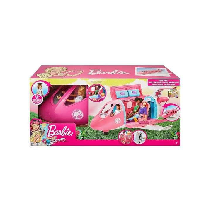 Jucarie interactiva Barbie - Set Avion cu papusa pilot