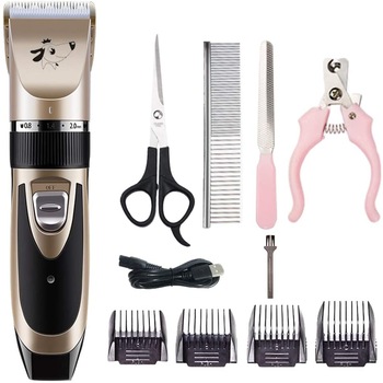 Set de tuns cu masina profesionala de tuns, foarfeca, pieptan, clips unghii si lama de pilit, Aexya, Multicolor Set de tuns cu masina profesionala de tuns, foarfeca, pieptan, clips unghii si lama de pilit, Aexya, Multicolor