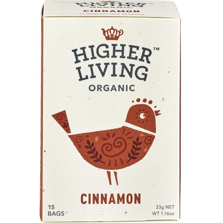 Ceai de scortisoara 15 plicuri bio, 33g, HIGHER LIVING