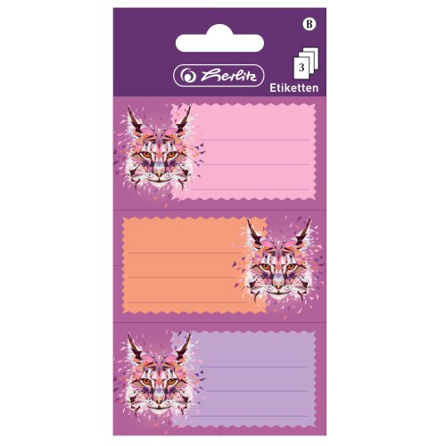 Etichete scolare, Herlitz, Wild Animals lynx set 3x3 coli