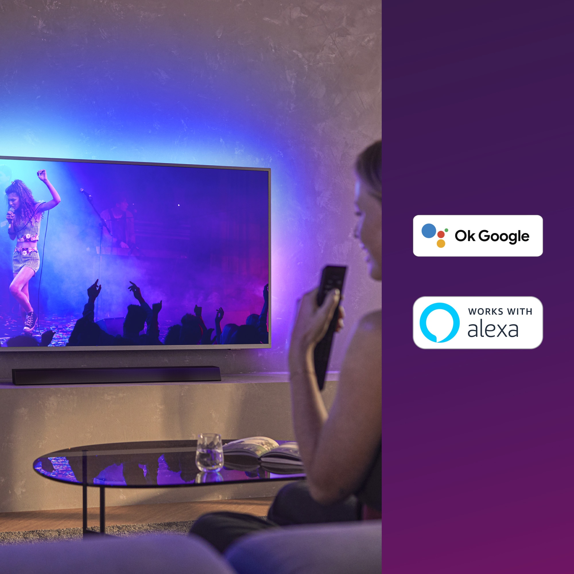 Philips smart tv 70pus8108 70. Эмбилайт в стенке. На каком расстоянии лучше ощущается Ambilight.