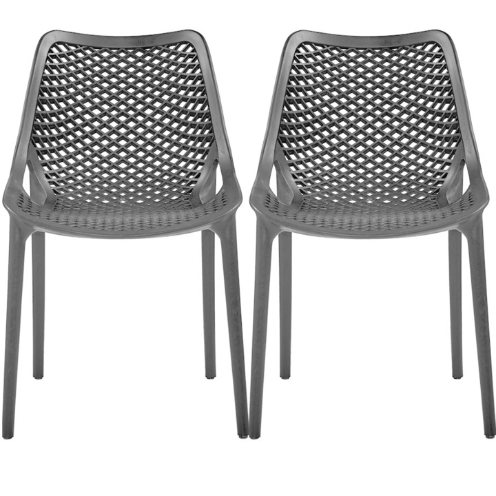 Set 2 scaune terasa,bar,cafenea cu spatar Raki London Air cu aditiv UV ...