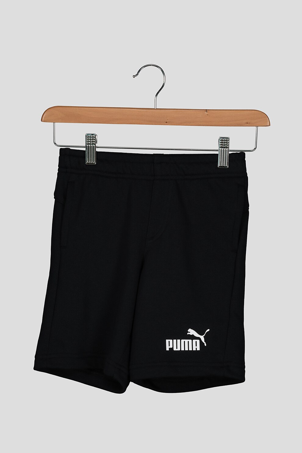 Puma, Pantaloni scurti din amestec de bumbac cu buzunare laterale Essentials, Negru