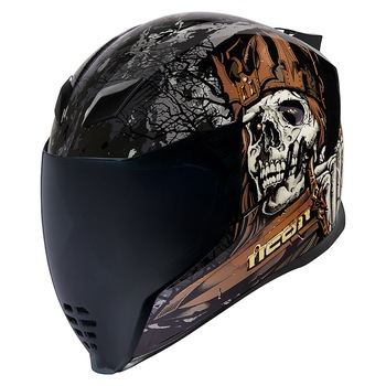 Casca Icon Airflite Uncle Dave,Negru/Maro/Alb,S Casca Icon Airflite Uncle Dave,Negru/Maro/Alb,S