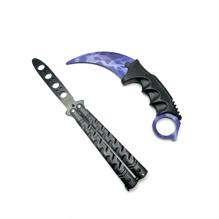 Cutite CS:GO Karambit Lightning + Balisong Butterfly pentru antrenament