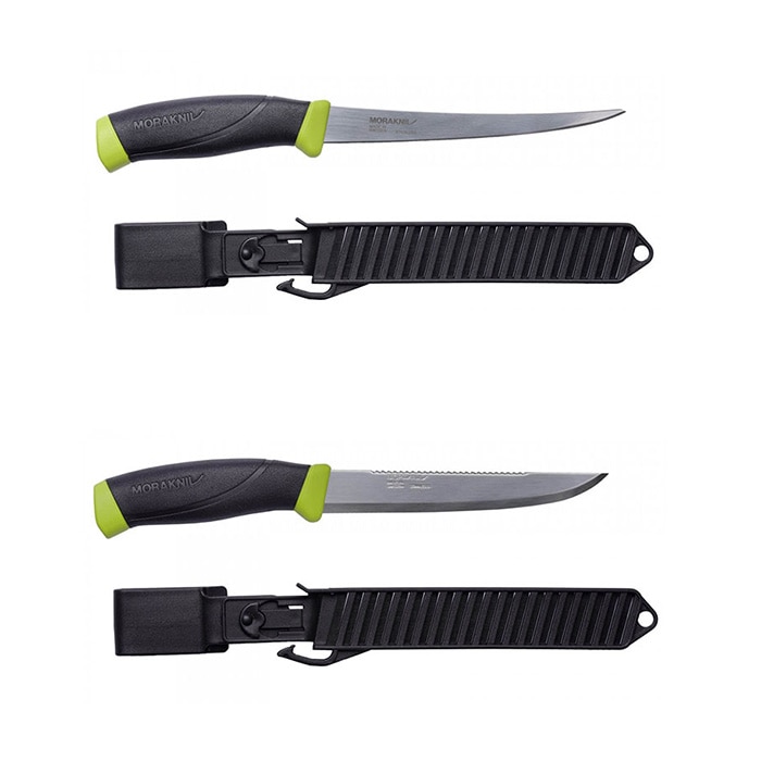 Set de cutite profesionale Morakniv pentru prelucrat peste la scara industriala, din inox, cu teaca speciala