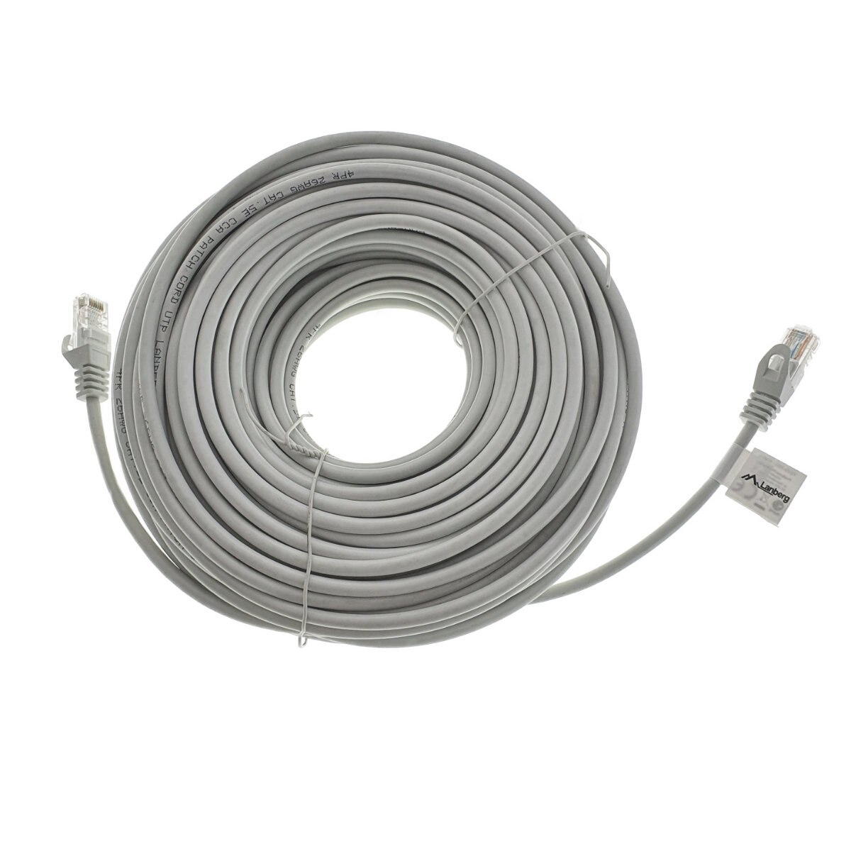 Cablu UTP, Lanberg 42781, cat.5e, mufat 2xRJ45, lungime 30m, AWG 26, 100 MHz, de legatura retea, ethernet, gri