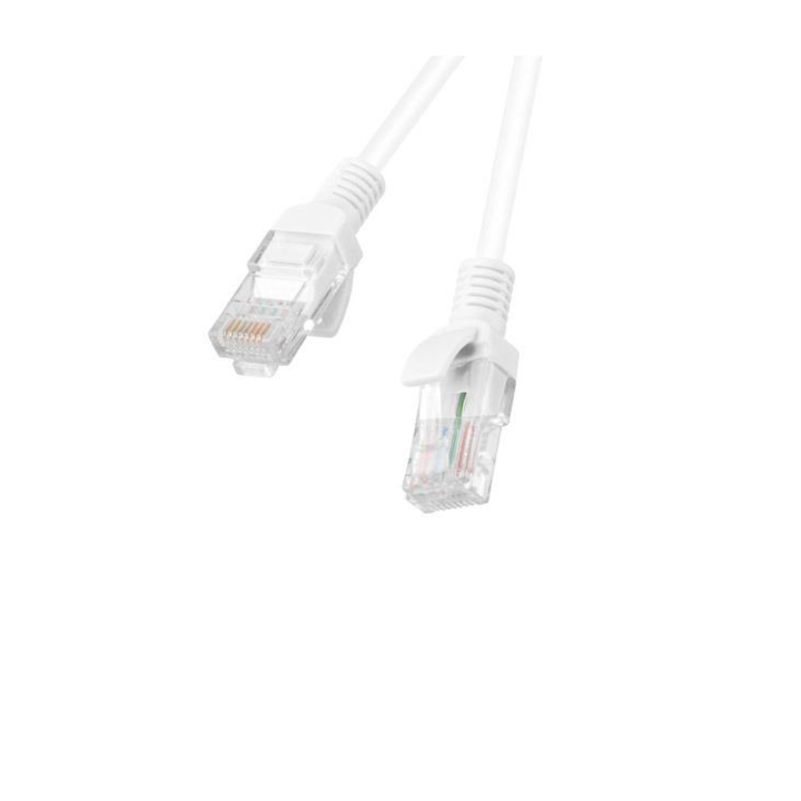 UTP кабел, Lanberg 42787, cat.5e, 2xRJ45 щепсел, дължина 30m, AWG 26, 100 MHz, мрежова връзка, ethernet, бял