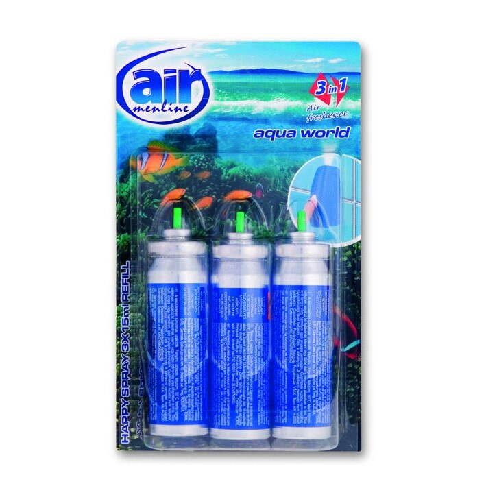 Odorizante AIR menline happy spray rezerva, 3x15ml, aqua world