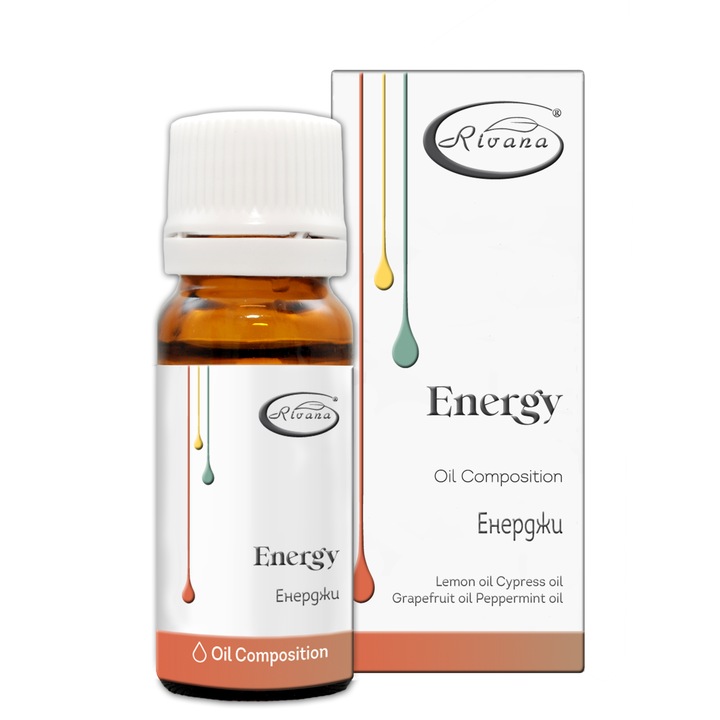 Amestec de uleiuri esentiale, Rivana, Energy, 100% natural, 10 ml