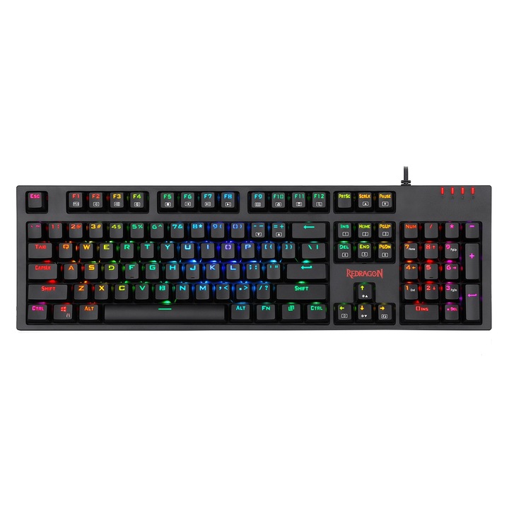 Tastatura mecanica, Redragon, Amsa-ProGaming, Limba maghiara, Negru/RGB