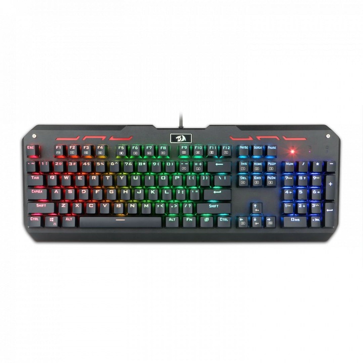 Tastatura gaming, Redragon, Iluminare RGB, Negru