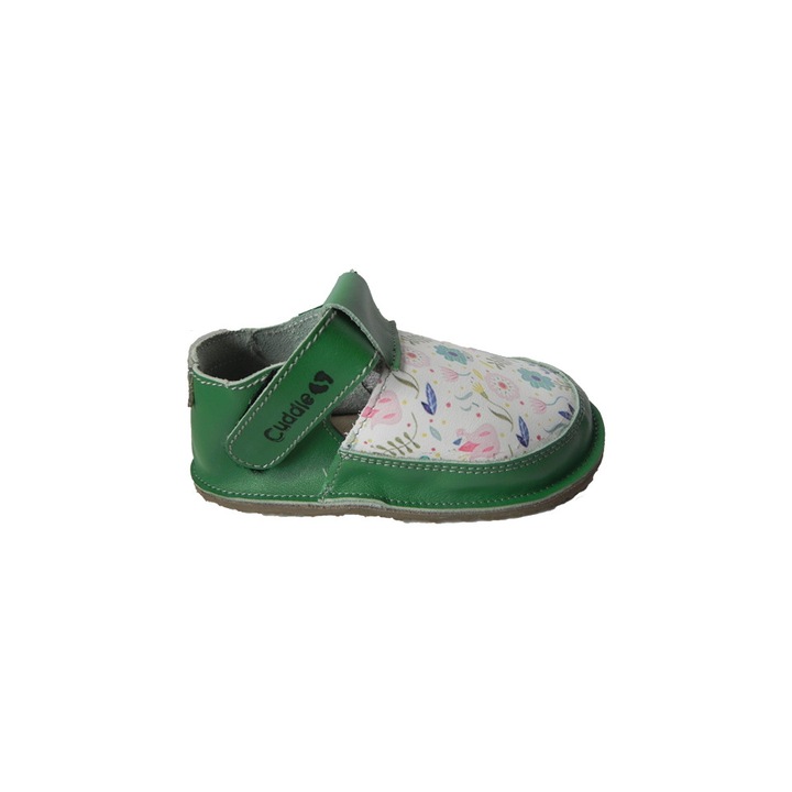 Детски сандали, Cuddle Shoes Blossom, Зелени, Естествена кожа