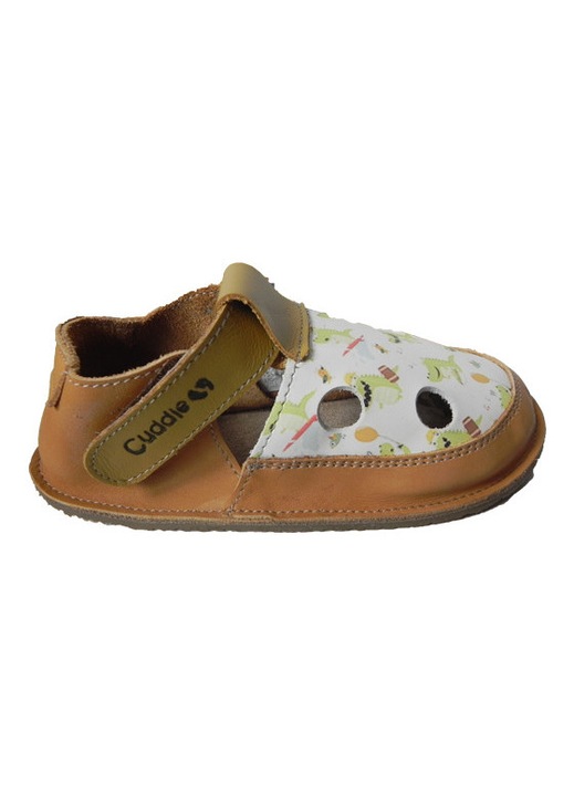 Sandale copii, Cuddle Shoes Crocodile, maro