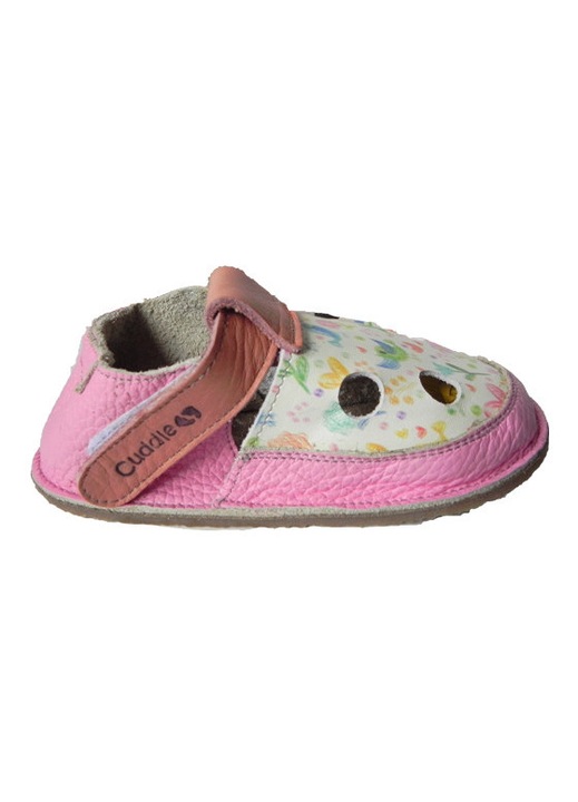 Sandale copii, Cuddle Shoes Turtledove, Roz, Piele naturala