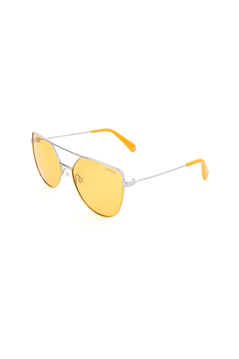 Polaroid, Слънчеви очила стил Aviator с поляризация, Сребрист / Оранжев, 58-17-140 Standard