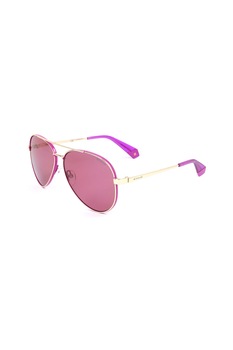Polaroid, Ochelari de soare aviator polarizati, Auriu/Roz orhidee, 61-12-140 Standard Polaroid, Ochelari de soare aviator polarizati, Auriu/Roz orhidee, 61-12-140 Standard