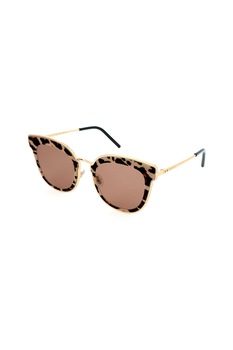 Jimmy Choo, Ochelari de soare cu animal print Nile, Auriu/Negru, 63-12-140 Standard Jimmy Choo, Ochelari de soare cu animal print Nile, Auriu/Negru, 63-12-140 Standard