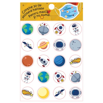 Set stickere pentru masca protectie - Spatiu Set stickere pentru masca protectie - Spatiu