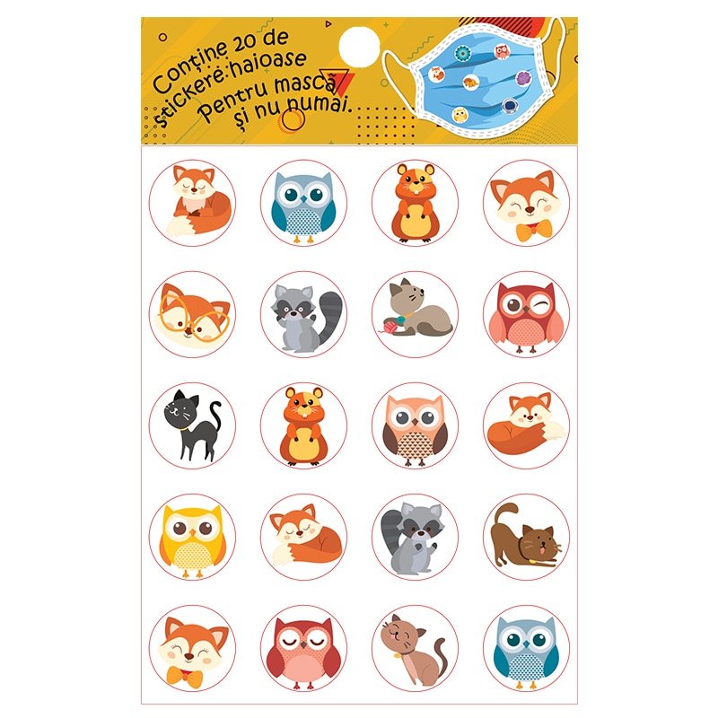 Set stickere pentru masca protectie - Animalute